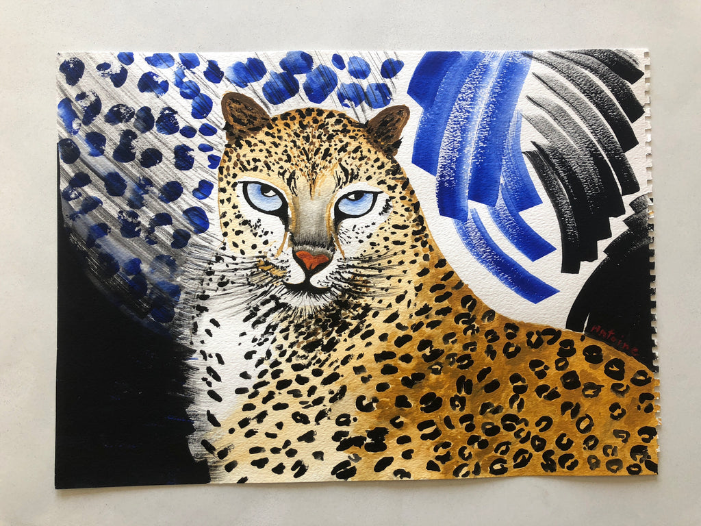 Leopard Watercolor on Paper